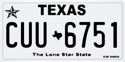 TX license plate CUU6751