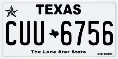 TX license plate CUU6756
