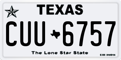 TX license plate CUU6757