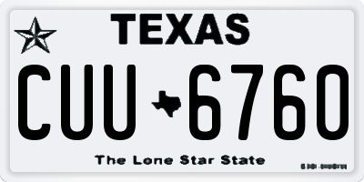 TX license plate CUU6760
