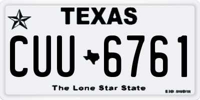 TX license plate CUU6761
