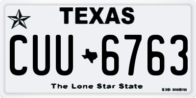 TX license plate CUU6763