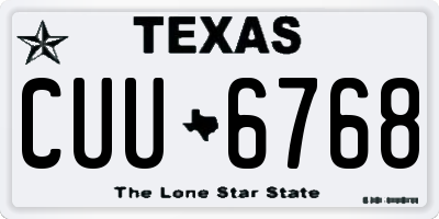TX license plate CUU6768