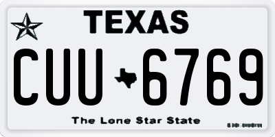 TX license plate CUU6769