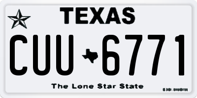 TX license plate CUU6771