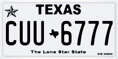 TX license plate CUU6777