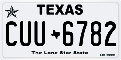 TX license plate CUU6782