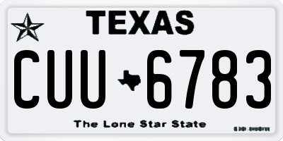 TX license plate CUU6783