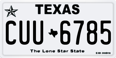 TX license plate CUU6785