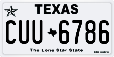 TX license plate CUU6786