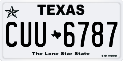 TX license plate CUU6787