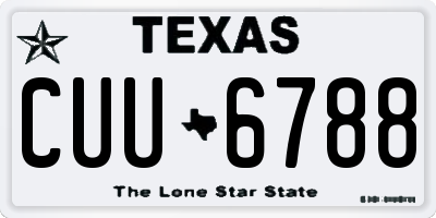 TX license plate CUU6788