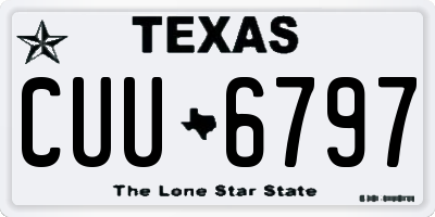 TX license plate CUU6797