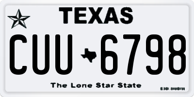 TX license plate CUU6798