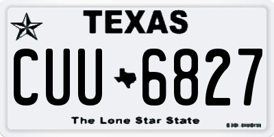 TX license plate CUU6827