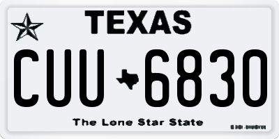 TX license plate CUU6830