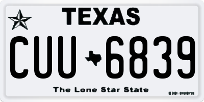 TX license plate CUU6839