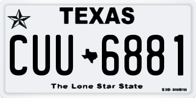 TX license plate CUU6881