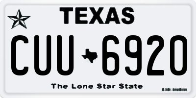 TX license plate CUU6920