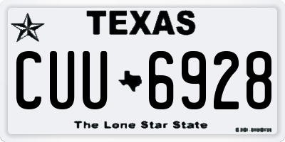 TX license plate CUU6928