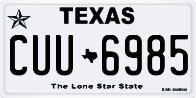 TX license plate CUU6985
