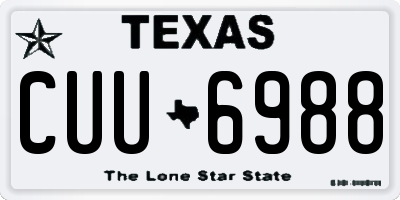 TX license plate CUU6988