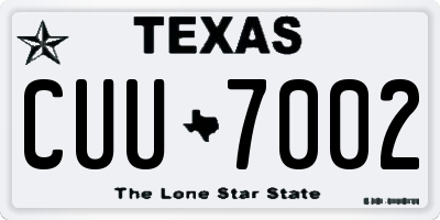 TX license plate CUU7002