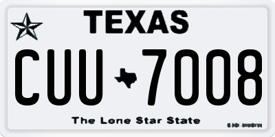 TX license plate CUU7008