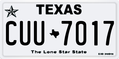 TX license plate CUU7017