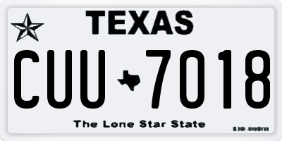 TX license plate CUU7018