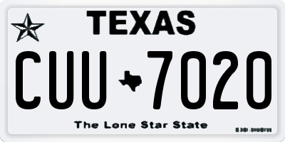 TX license plate CUU7020