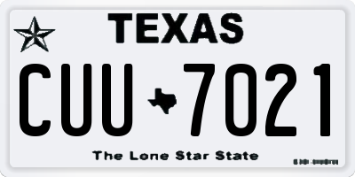 TX license plate CUU7021