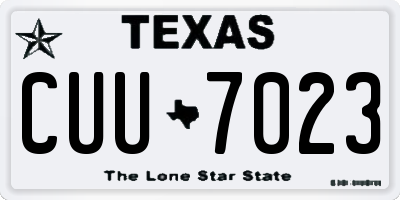TX license plate CUU7023