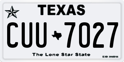 TX license plate CUU7027