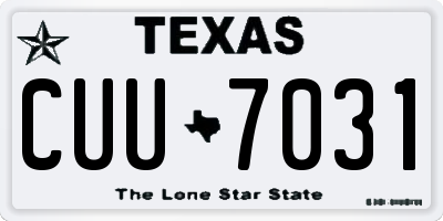TX license plate CUU7031