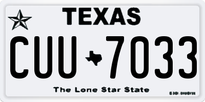 TX license plate CUU7033