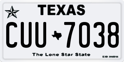 TX license plate CUU7038