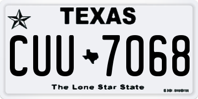 TX license plate CUU7068