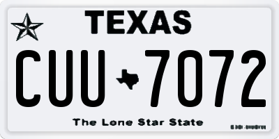 TX license plate CUU7072