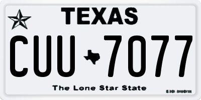 TX license plate CUU7077