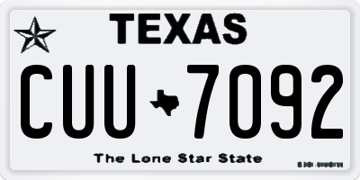 TX license plate CUU7092