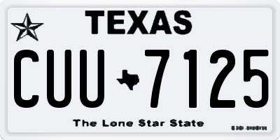 TX license plate CUU7125