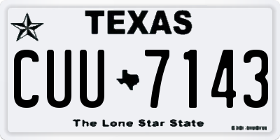 TX license plate CUU7143
