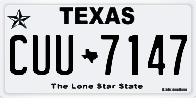 TX license plate CUU7147