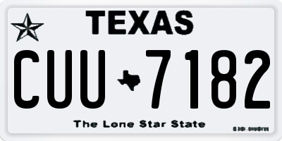 TX license plate CUU7182