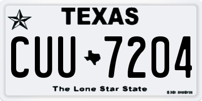TX license plate CUU7204