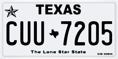 TX license plate CUU7205