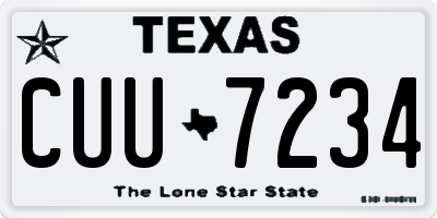 TX license plate CUU7234
