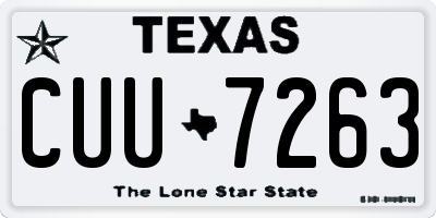 TX license plate CUU7263