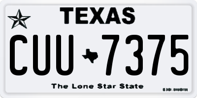 TX license plate CUU7375